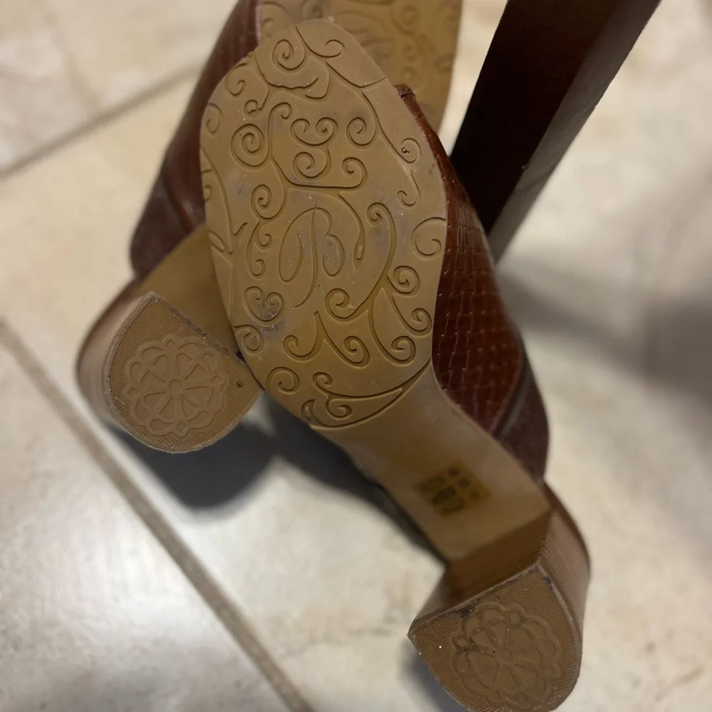 Brighton Chocolate Woven Leather Mules - Picture 3 of 5